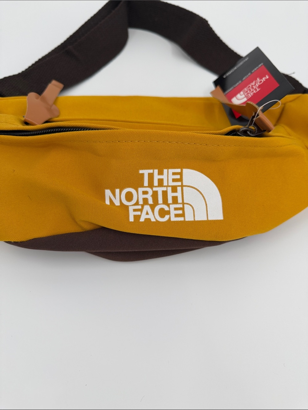 The North Face Mustard Yellow Belt Bag with Brown Strap - Picture 2 of 4